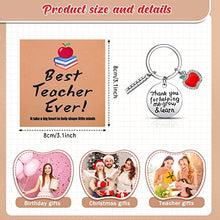 Load image into Gallery viewer, 4 Pieces Teacher Appreciation Gifts Set 2 Teacher Keychains 2022 Graduation Keyring Gifts You Gifts Thank You Gifts with 2 Teacher Blessing Cards for Teacher&#39;s Day Birthday (Elegant Style)

