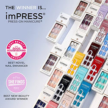Load image into Gallery viewer, KISS imPRESS Press-On Manicure, Nail Kit, PureFit Technology, Short Press-On Nails, Square, Flawless, Includes Prep Pad, Mini File, Cuticle Stick, and 30 Pre-Glued Fake Nails
