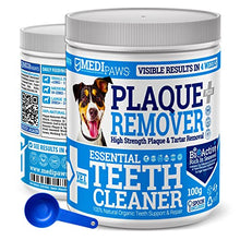 Load image into Gallery viewer, MediPaws® Plaque Off Remover Dogs 100g For Dog Teeth &amp; Bad Breath | Just Add To Dog Food - No Need For Dog Toothbrush or Dog Toothpaste | Remove Dog Bad Breath &amp; Plaque Remover For Dogs, Cats &amp; Pets
