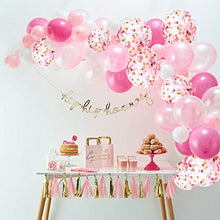 Load image into Gallery viewer, HOWAF 60pcs Pink Balloon Set, Foil Balloons Set with Pink Confetti Balloons &amp; Ribbons for Birthday Party, Wedding, Girls Baby Shower Party, Festival Decorations, Business Event
