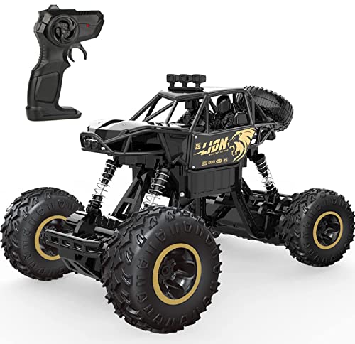 4DRC C3 RC Cars Remote Control Off Road Monster Truck, Metal Shell Car 2.4Ghz 4WD Dual Motors, All Terrain Hobby Truck with 3 Batteries for 120 Min Play Boy Adult Gifts Toys,Black