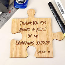 Load image into Gallery viewer, Personalised Gifts Best Teacher Thank You Grow Me Coaster Jigsaw - Oak
