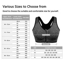 Load image into Gallery viewer, VEQSKING 2 Pack Womens Post Surgery Bra Front Zip Closure Sports Bras Wide Back Support with Removable Pads (Gray+Purple, M:Fit 30C,32B,32C,34A,34B)
