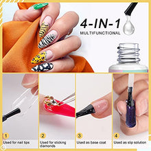 Load image into Gallery viewer, Saviland 15Ml Nail Glue Gel Nail Bond Extra Strong with Brush - 4 In 1 Gel Glue For Nails (Curing Needed), Stick On Nail Glue Gel For Acrylic Tips Extra Strong And Base Coat For Gel Nail Polish
