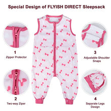 Load image into Gallery viewer, FLYISH DIRECT Baby Sleeping Bag 1 TOG, Toddler Sleeping Bag with Feet, Baby Sleep Sack, Super Soft Fleece Sleeping Bag for Baby, 18-24 months, Pink Bowknot
