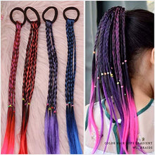Load image into Gallery viewer, Lanjue 8 Packs Colored Hair Extension Hairpieces， Colorful Hair Extension Hair Accessories Twist Braid Hairpieces Colourful Hair Extensions Clip in Costumes Hair Piece for Girls
