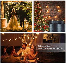 Load image into Gallery viewer, Qxmcov Outdoor String Lights, 9.5m/31ft G40 LED Festoon Lights Outdoor/Indoor (25+3 Bulbs) Garden Lights Waterproof, Christmas Lights for Garden Party Wedding Home Christmas Decorations
