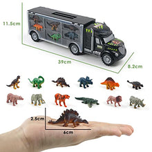 Load image into Gallery viewer, Dinosaur Toys Truck Transport Carrier Truck Toys with Dinosaur Toys Animals Toys 12 Pcs Double Inside Storage Set Birthday Easter Gift for Kids Boys Girls 3 Years Old
