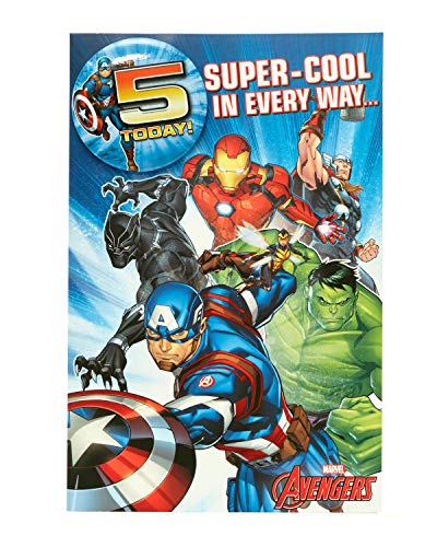 Superhero 5th Birthday Card, Marvel Avengers Boys Birthday Card, 5th B ...