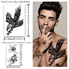 Load image into Gallery viewer, 56 Sheets Eagle Crowns Animals Skeleton Totem Temporary Waterproof Tattoos for Adults Men Half Arm Sleeve Shoulder Fake Tattoos Stickers for Teens Body Forearm(11&amp;45)
