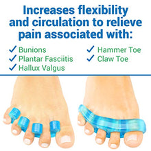 Load image into Gallery viewer, ViveSole Toe Stretchers Separators (4 Pack) - Gel Therapeutic Spa Spacer Spreaders for Bunions, Overlapping Hammer Toe, Yoga, Plantar Fasciitis, Nail Polish, Correct Pain Cushion
