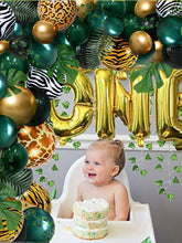 Load image into Gallery viewer, Green Balloons Jungle Safari Tropical Wild One 1st First Theme Birthday Baby Shower Party Decorations Supplies for Boy, Green Balloon Arch Garland Kit for kids
