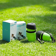 Load image into Gallery viewer, pecute Dog Water Bottle 500ml, Portable Puppy Drinking Bottles Leak Proof Pet Travel Bottle, Lightweight Water Dispenser Bowl for Outdoor Walks Trips Hikes Travels(Green)
