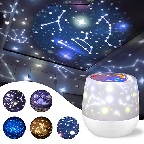 misognare Star Night Light Universe Projector Lamp for Kids with 5 Sets of Projector Film
