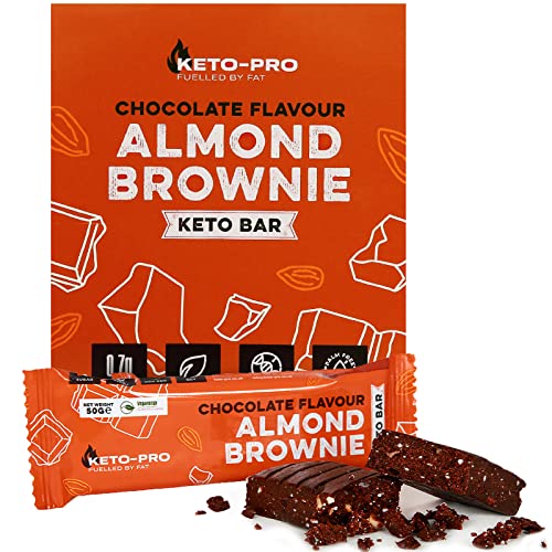 Keto-Pro Keto Bars (12 x 50g) | A Big Bar with an Even Bigger Boost | Chocolate Almond Brownie Flavoured Keto Food Bar | Low Carb Protein Snacks