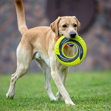 Load image into Gallery viewer, SKIPDAWG Interactive Dog Tug Toy, Flying Disc Dog Toy Light Weight TPR/Nylon Fabric Non-Toxic Material, Pet Training Toys/Outdoor Exercise Toys for Dogs, Diameter 9 Inches
