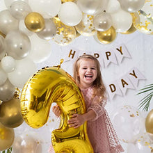 Load image into Gallery viewer, White and Gold Balloon Arch Kit with Pump, 117PCS White Gold Silver Balloons, For Wedding, Baby Shower Decorations, Bridal Shower, Easter, Birthday Balloon Garland Kit
