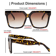 Load image into Gallery viewer, FEISEDY Oversized Sunglasses for Women Flat Top Square trendy Thick Rim Frame Shades UV400 B2585
