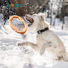 Load image into Gallery viewer, LaRoo Dog Flying Ring Toys,Floating Flying Dog Disc Toys,Summer Pet Training Outdoor Durable Chew Toys for Medium and Large dogs (Medium Orange/22cm)
