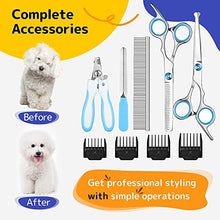 Load image into Gallery viewer, Dog Clippers, Cordless Pet Clippers Low Noise Dog Hair Clippers Rechargeable Dog Grooming Clippers Pet Grooming Kit 12Pcs Dog Shaver with 4 Comb, Quiet Electric Cat Shears for All Pets

