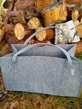 Load image into Gallery viewer, Set of 2 Felt Bags for Shopping Bag, Firewood Bag, Firewood Basket, Felt Newspaper Rack, Newspaper Basket (Light Grey)
