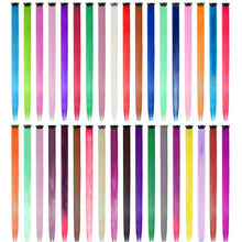 Load image into Gallery viewer, EuTengHao 36 Packs Colored Clip in Hair Extensions 22&#39;&#39; Colorful Straight Hair Extensions Clip in for Women and Kids Multi-Colors Party Highlights Streak Synthetic Hairpieces (36 Colors Set)
