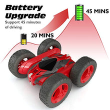 Load image into Gallery viewer, Tecnock Stunt RC Car for Kids, 2.4Ghz Double Sided Flips 360° Rotating Remote Control Car with Rechargeable Battery for 40 Min Play, Great Gifts for Boys and Girls (Red)
