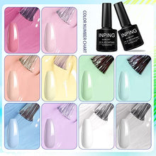 Load image into Gallery viewer, INPING Gel Polish, 10 Color MACAROON Gel Polish Set Soak Off UV Gel Nail Polish DIY Nail Art Salon Manicure Kit for Starter, 8ml/0.27oz, Pastel Gel Polish
