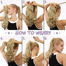 Load image into Gallery viewer, Silk-co Ponytail Hair Extension One Piece Clip in on Pony Tail Synthetic Straight Hairpieces 23inch Blond&amp;Bleach Blond
