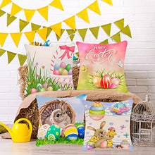 Load image into Gallery viewer, Vimbo Easter Cushion Cover Set of 4, 45 x 45 cm, Welcome Easter Decoration Cushion Covers Spring Cotton Linen Cushion Covers for Living Room Sofa Office Car Decor (2#)
