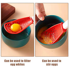 Load image into Gallery viewer, KINBOM 2pcs Multifunctional Cooking Spoons, Heat Resistant Plastic Non-Stick Can Be as Small Strainer Scoop Egg Separator Food Masher Garlic Ginger Grater Colander, Easy to Clean (Black, Red)
