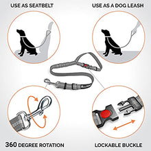Load image into Gallery viewer, Headrest Dog Car Seat Belt Adjustable with Elastic Bungee Buffer Durable Headrest Pet Seat Belt Dog Car Safety Harness Restraint (Grey)
