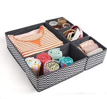 Load image into Gallery viewer, ilauke Fabric Dresser Drawer Dividers Set of 8 Wardrobe Closet Organiser Foldable Storage Box for Socks Underwear Bras Ties Toys
