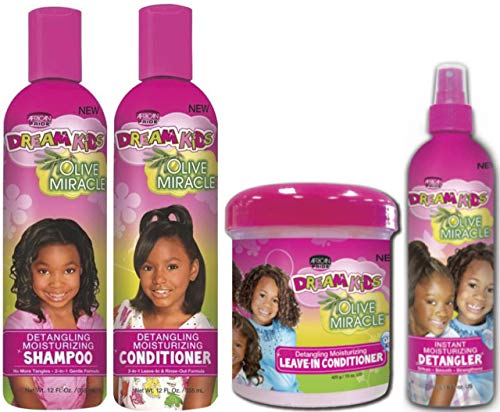 African Pride - Dream Kids Detangling Shampoo, Conditioner, Leve-in Conditioner & Detangler