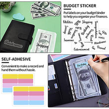 Load image into Gallery viewer, Mlife Ring Binder Set - 28pcs Leather Notebook Budget Binder with Clear Cash Envelopes,Budget Sheets and Label Stickers,Cash Organizer Money Saving Binder for Travel and Diary Black
