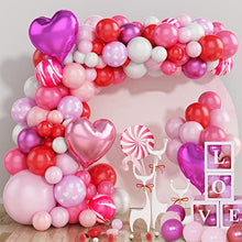Load image into Gallery viewer, Pink Balloon Arch Kit, Rose Gold Balloon Arch Kit, Pastel Balloon Arch Kit, Pink Balloons and Heart Foil Balloons for Girls Baby Shower Valentine Wedding Birthday Decoration
