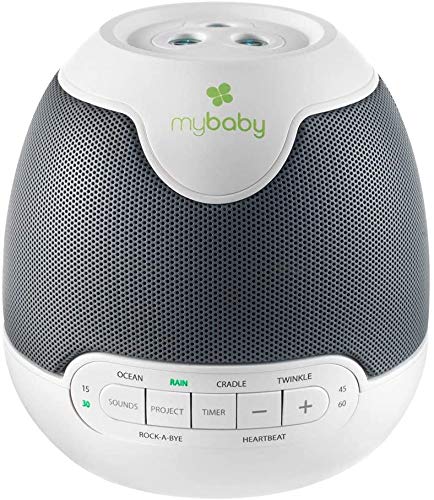 MyBaby SoundSpa Lullaby Sounds & Picture Projection, Start a Nightly Ritual of Lullabies & Natural Sounds, Heartbeat, Gentle Rain, Ocean Waves, Image Projector, Perfect for Bed/Nap Time, Nursery