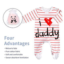 Load image into Gallery viewer, AOMOMO Unisex-Baby Clothes Newborn Footie I Love Mummy I Love Daddy Bodysuit 2 Pack (3 Month)
