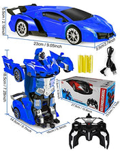 Load image into Gallery viewer, KALAHOL Remote Control Cars, 2.4GHz kids remote control car, 360° Flips Remote Control Car High Speed Toy Cars for girls, Transforming Robot Car Toys for 3 4 5 6 7 8 9 10 Years Old Boys Toys, Blue
