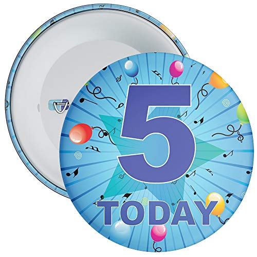 Blue 5th Birthday Badge in a choice of sizes (59mm)