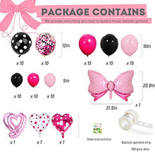 Load image into Gallery viewer, Mini Mouse Balloon Garland Arch Kit Light Pink Rose Red Black Bot Latex Balloons Confetti Balloon Bow Heart Love Foil Balloons Set for Baby Shower Decorations Birthday Party Supplies
