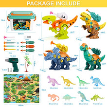 Load image into Gallery viewer, Dinosaur Toys for Boys, SPLAKS 4-Pack Dinosaur Construction Toys Boys Toys with Storage Box Electric Drill Soft Arrows, Educational STEM Toys Gift for Kids Age 3-6
