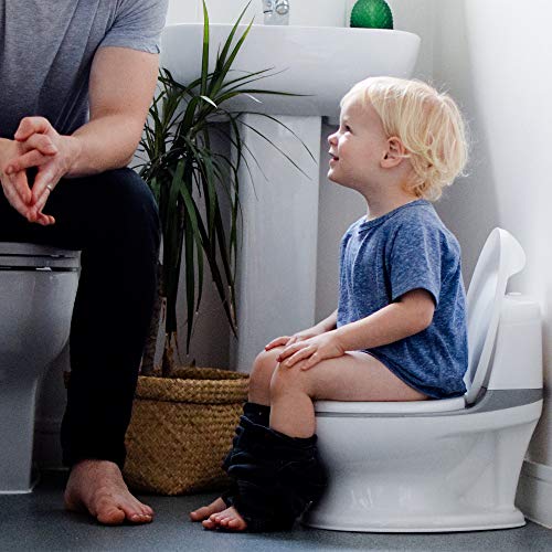 Nuby Potty, My Real Mini Size Toilet with Lid and Flush Sound, Potty Training Toilet for Toddlers, white