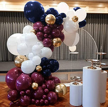 Load image into Gallery viewer, Balloon Arch Kit Burgundy Blue, Balloon Garland Kit Navy Blue Balloons Burgundy Balloons Balloon Garland Kit 106 PCS Balloon Arch Kit for Wedding Birthday Decorations Anniversary Decorations
