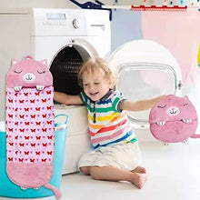 Load image into Gallery viewer, ZuoTeng Kids Sleeping Bag and Cute Cartoon Pillow, Foldable Animal Kid's Sleeping Bag for Kids Fun Games and Camping (137 x 50 cm, pink)
