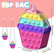 Load image into Gallery viewer, Pop Push It Bag, YOINGO Poppet Fidget Bag Toy Purse, 2 in 1 Popit Bag Handbags with Adjustable Shoulder Strap Length, Anti Stress Silicone Push Bubble Messenger Bag for Girls Kids Adults(Ice Cream)
