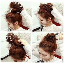 Load image into Gallery viewer, ZAIQUN Messy Hair Bun Extensions Wavy Curly Hair Updo Donut Chignons Scrunchy Scrunchie Hair Ribbon Ponytail Wig
