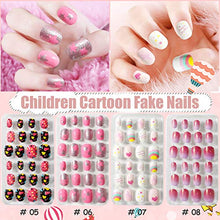 Load image into Gallery viewer, Kalolary 288 PCS Children False Nails, Cute False Nails Press on Pre-glue Full Cover Gradient Color Rainbow Pattern Short Nails with 2PCS Double-Side Glue Nail Stickers,Exquisite Gifts for Girls
