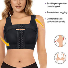 Load image into Gallery viewer, Bafully Women Post Surgery Front Closure Sports Bra with Breast Support Wirefree Racerback (Black, 3XL)
