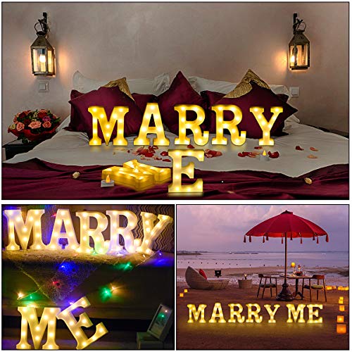 LED Light Up Letter, Valentine Gift - Light Up Marry Me Sign with Warm White LEDs - Proposal Sign, Will You Marry Me Sign, Wedding Sign, Engagement Sign, Romantic Proposal